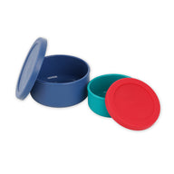 Set of 2 Round Silicone Bento Boxes Lunch Container