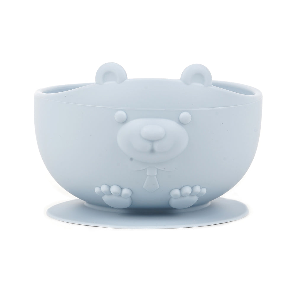 Baby Bear Cub Silicone Suction Bowl white