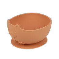 Baby Bear Cub Silicone Suction Bowl Peach top view