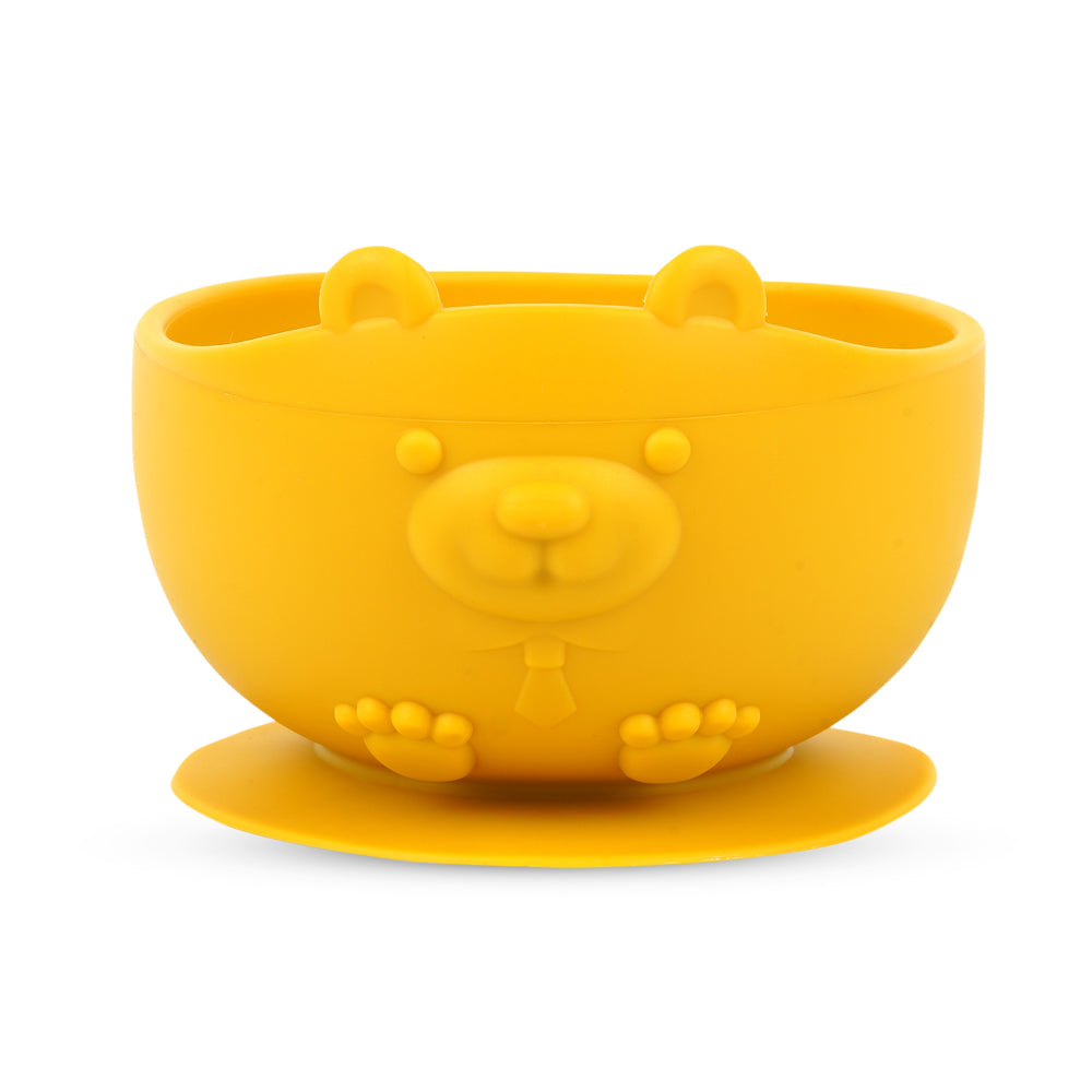 Baby Bear Cub Silicone Suction Bowl Yellow 