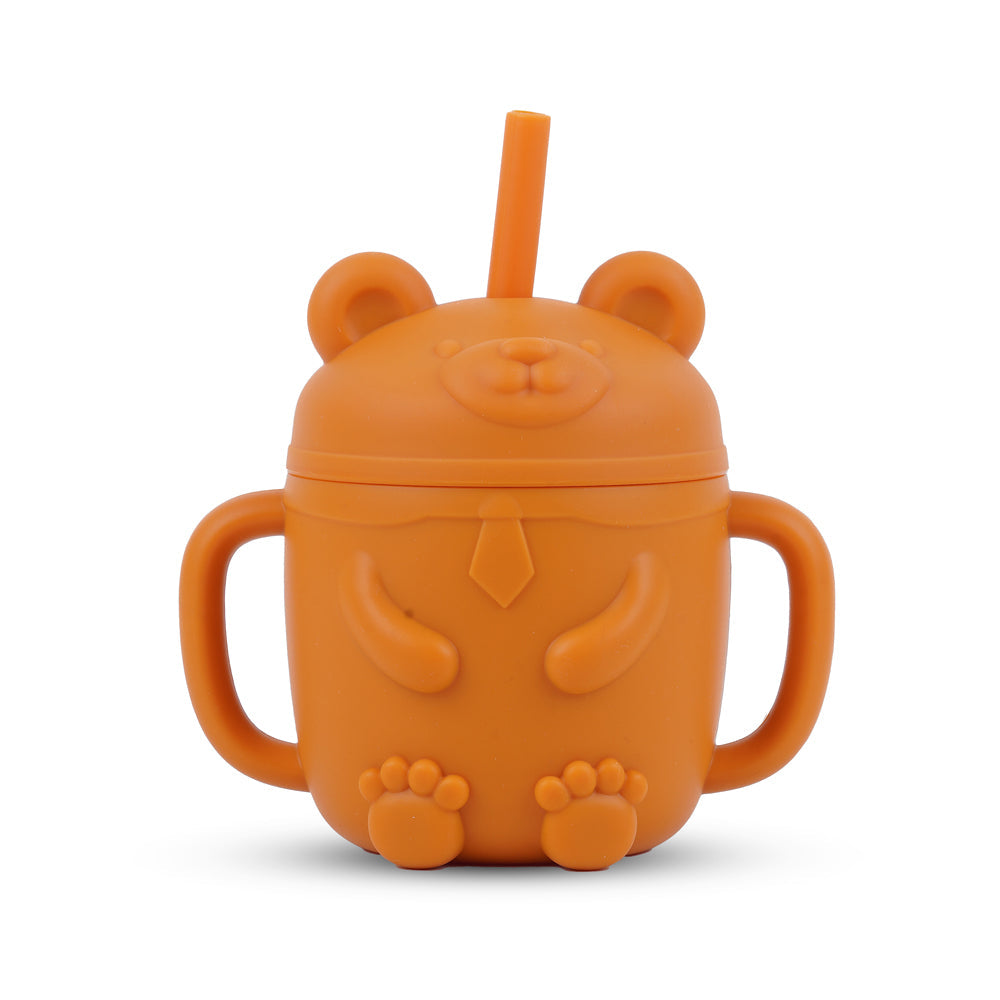 Bear Cub Silicone Training Cup for Infants - Orange