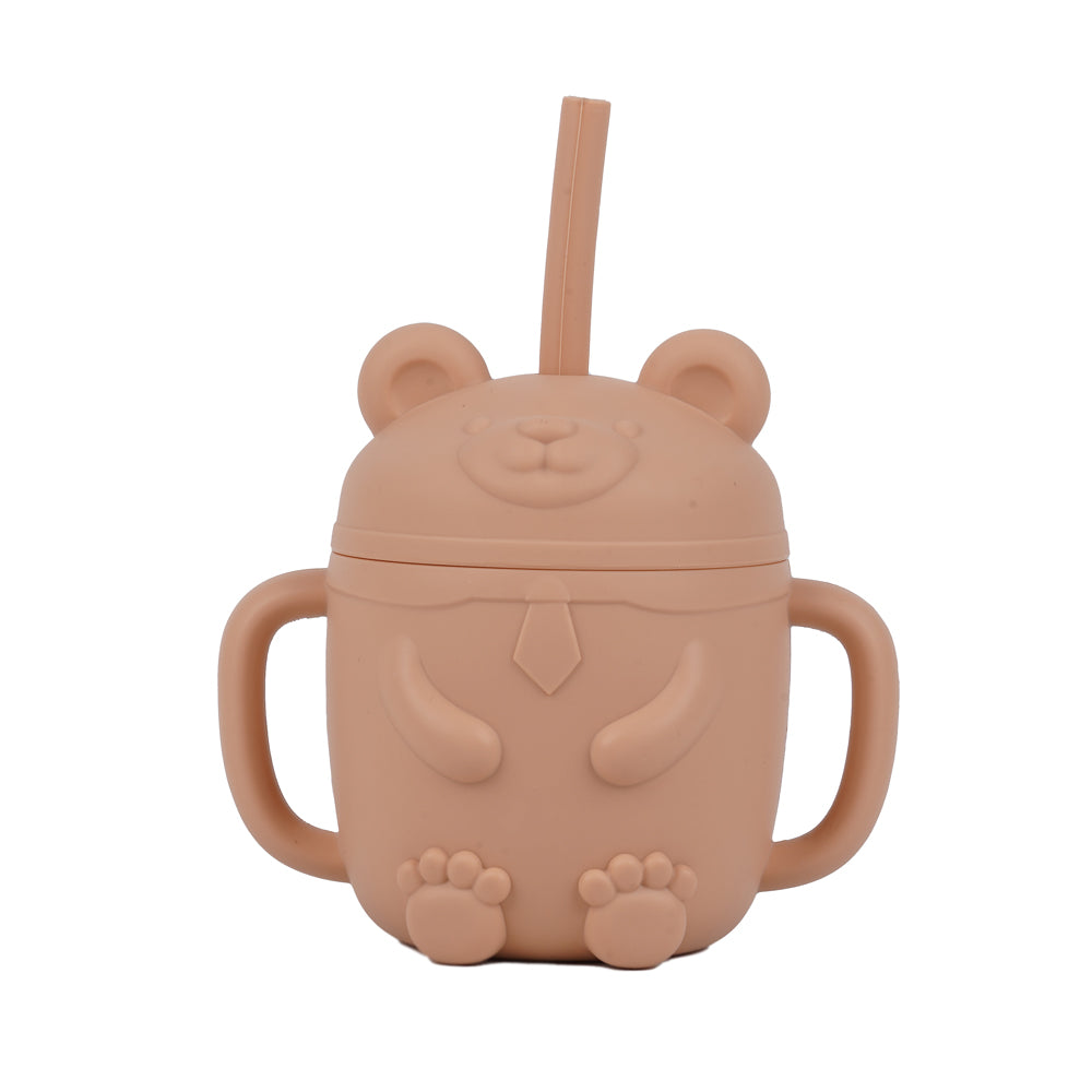 Bear Cub Silicone Training Cup for Infants - Peach