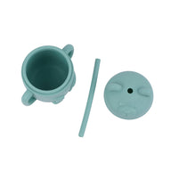 Bear Cub Silicone Training Cup for Infants - Teal top view