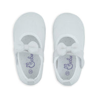 Baby Girl Bow Dress Infant Soft Sole Shoes - White top view