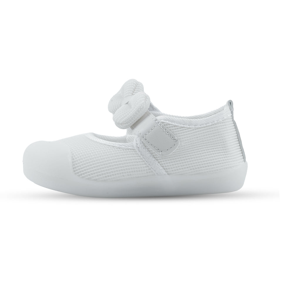 Girl Bow Dress Infant Soft Sole Shoes White color